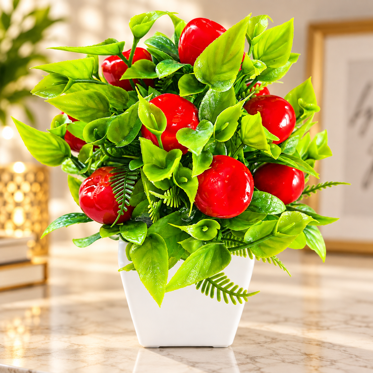Artificial Cherry Plant in Pot
