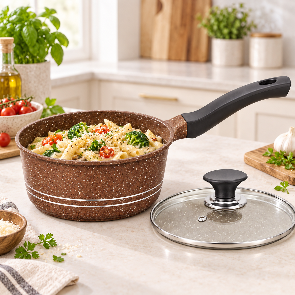 20cm Die-Cast Ceramic Saucepan