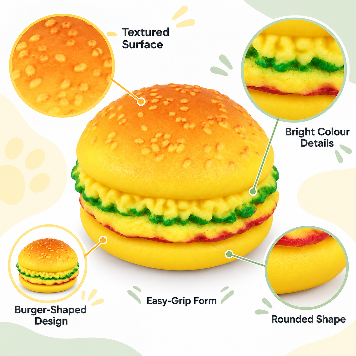 Hamburger-Shaped Pet Toy – Fun Food Design for Dogs