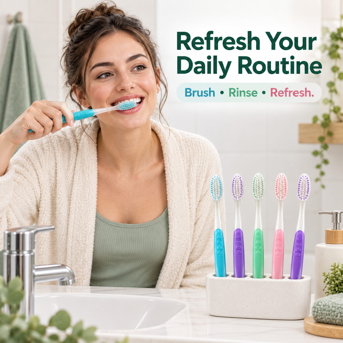 Deep Cleaning Toothbrush Set – 6 Pack, Gum Care Innovation Head