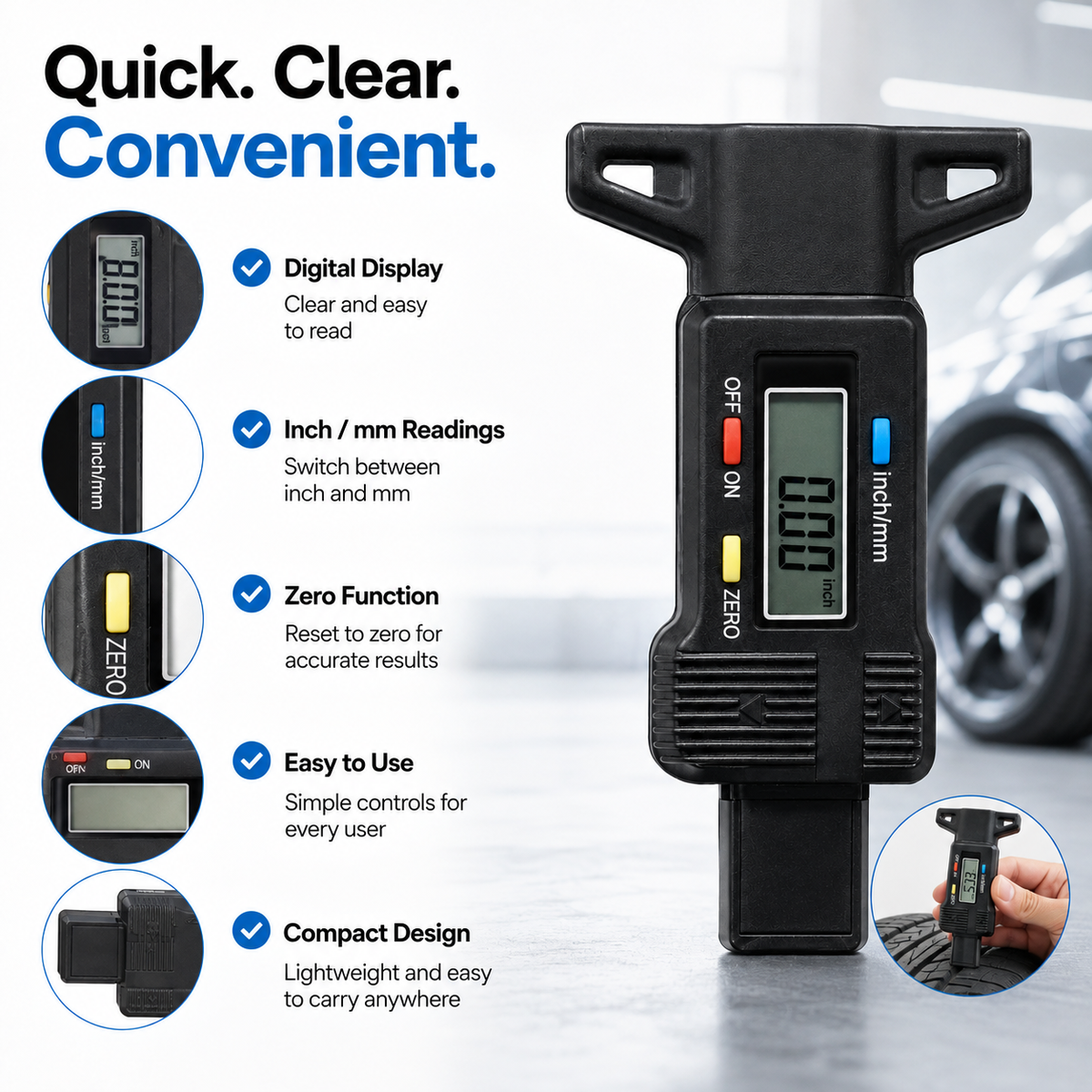 Digital Tyre Tread Depth Gauge