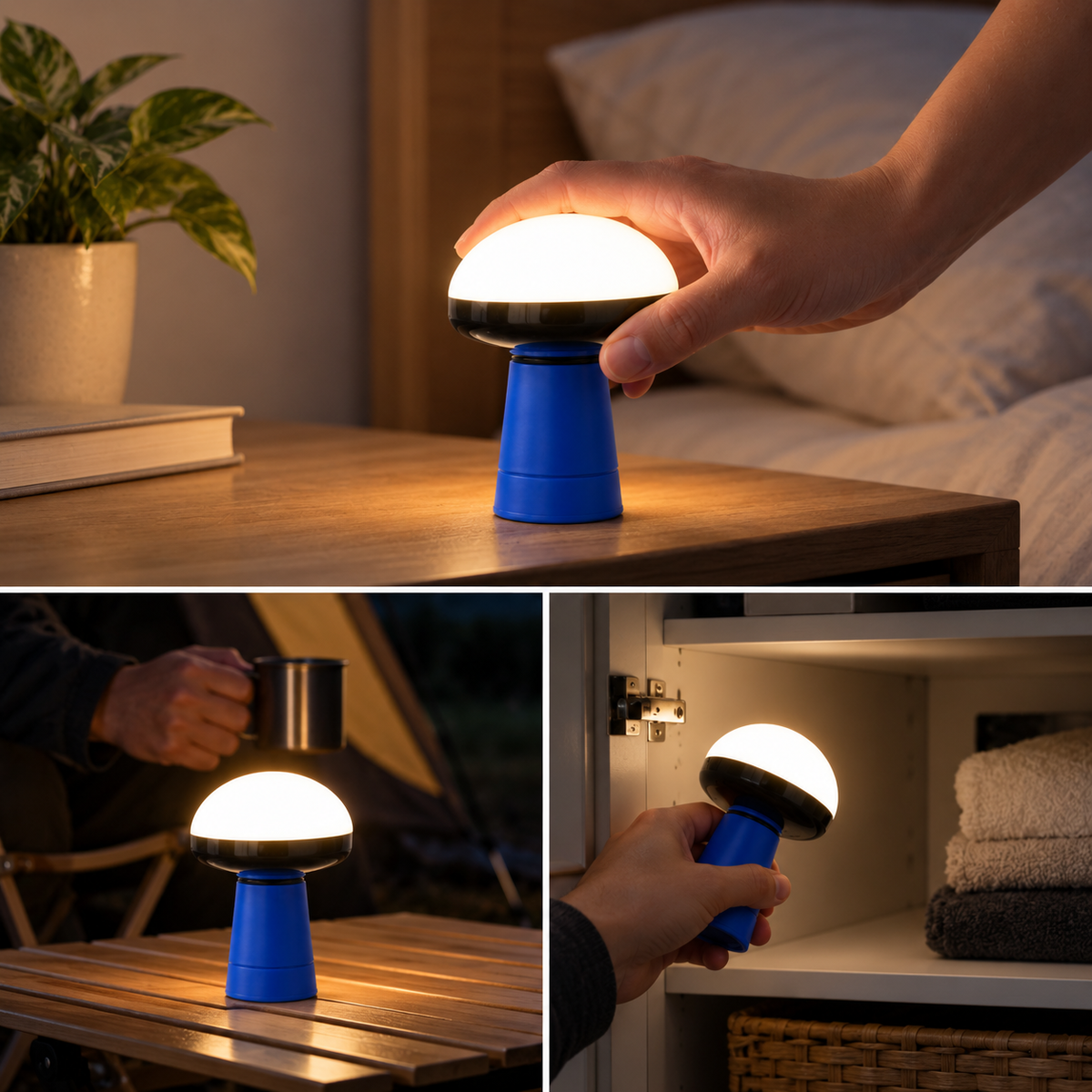 Blue Mushroom Camping Light