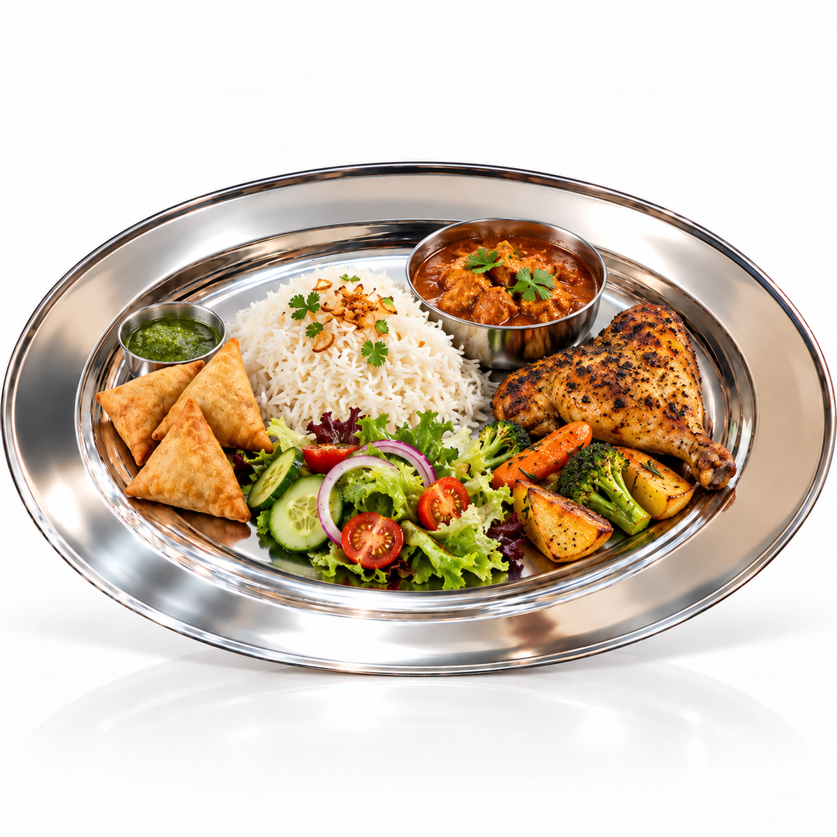 40cm Stainless Steel Oval Serving Plate