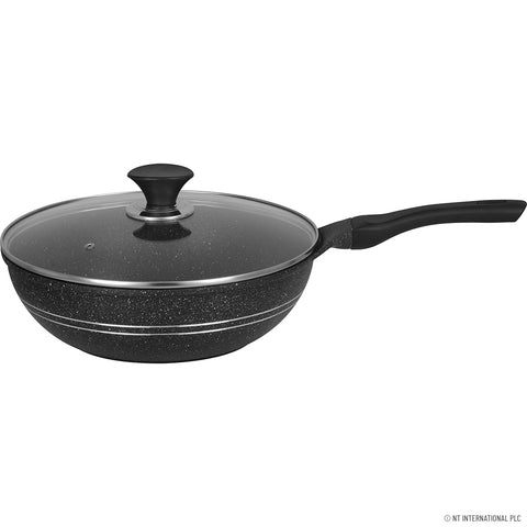 30cm Saucepan Wok with Induction Bottom Black / Chocol