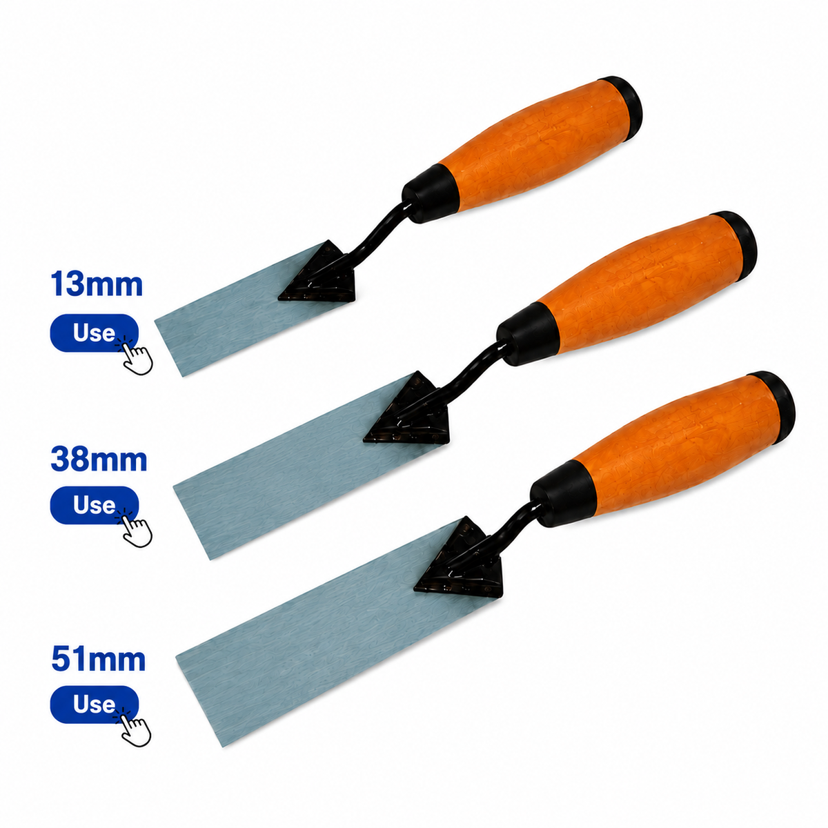 3PC Trowel Set – 13mm, 38mm & 51mm