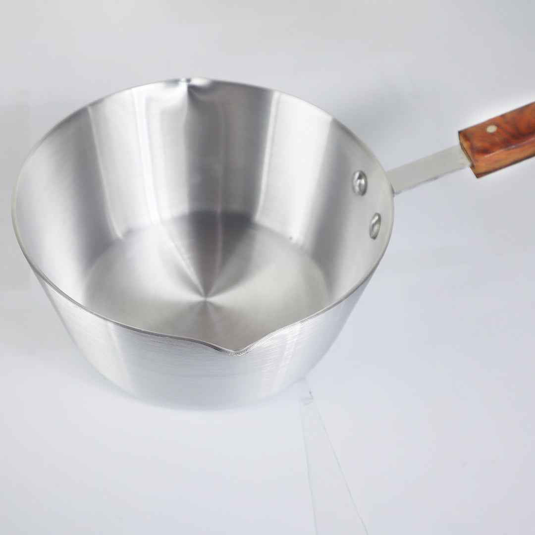 22cm Milk Pan with Wooden Handle Single Piece for Stovetop Cooking