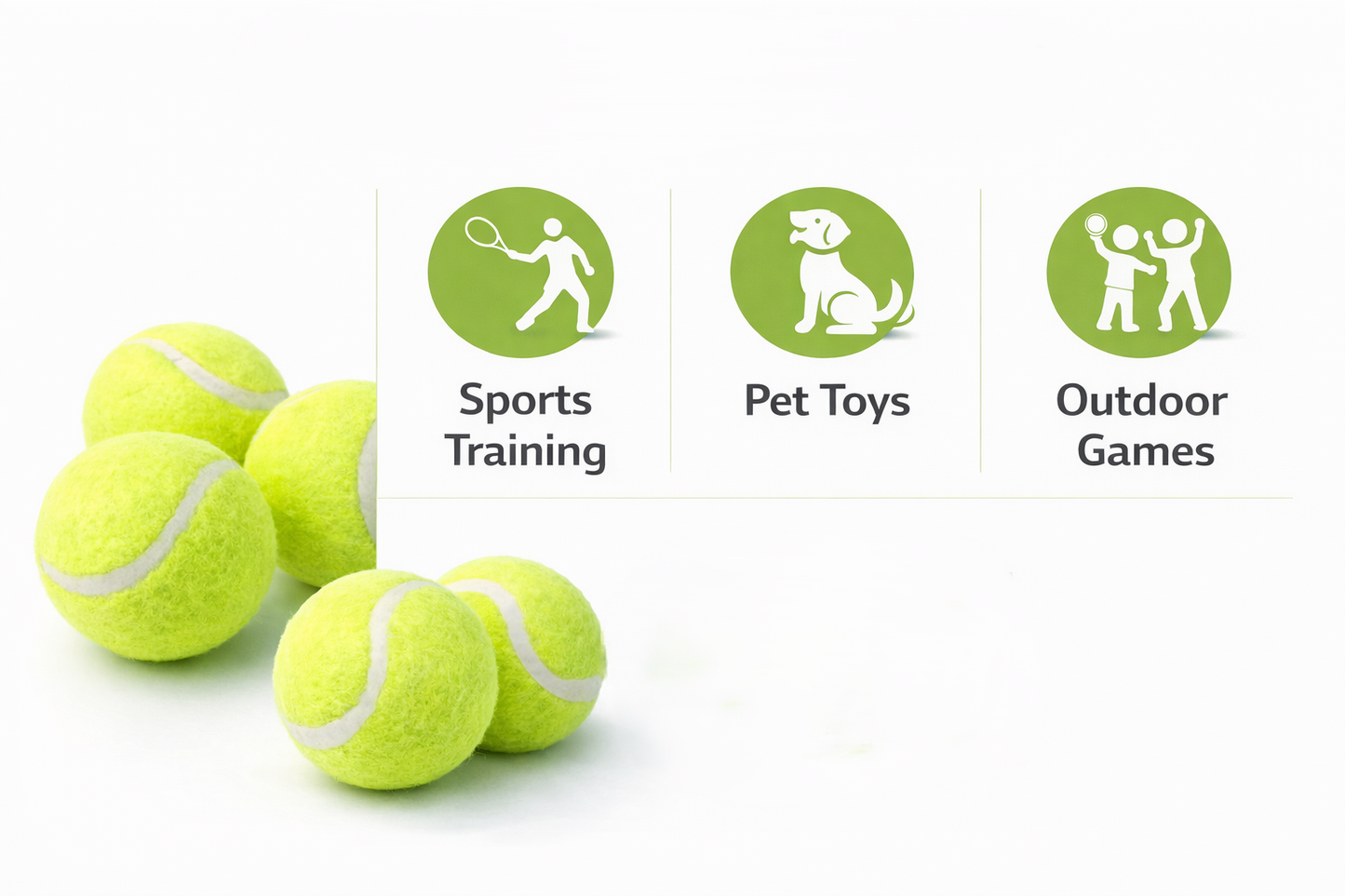 Tennis Balls Pack of 2, Pack of 3, or Pack of 24 – Fluorescent Yellow Felt Practice Training Balls for Coaching Garden Club School and Recreational Play