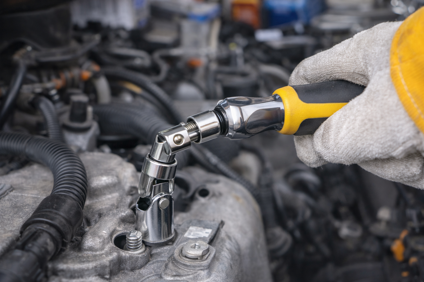 3 Piece Universal Joint Set – 1/4 3/8 1/2 Inch Drive, Chrome Plated Hardened Steel, Detent Ball