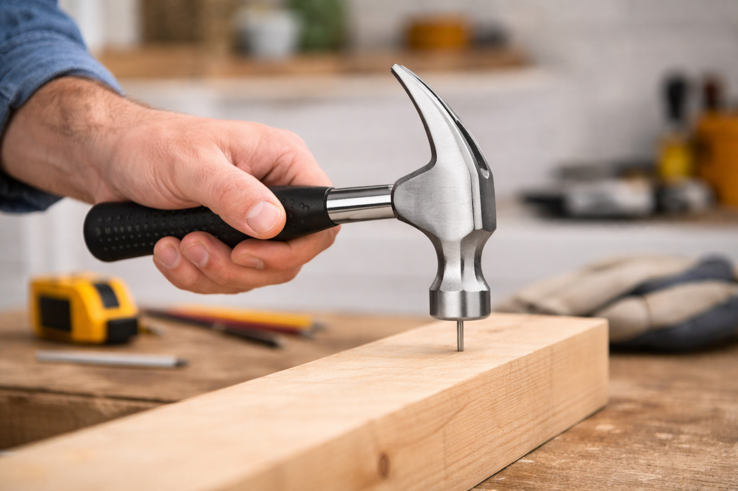 Claw Hammer with Tubular Steel Body & Rubber Grip | 8oz & 16oz | Drive Nails & Pull Fixings with Ease