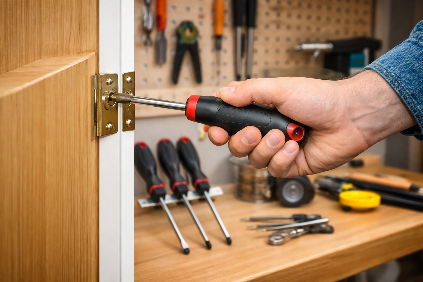 4 Piece Screwdriver Set | CR-V Steel | Magnetic Tips | Anti-Slip Grip | Wall-Mount Rack Included