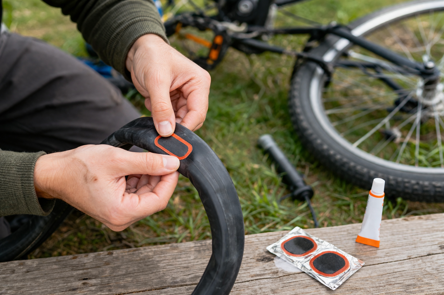 25-Piece Puncture Repair Kit — 24 Rubber Patches & Adhesive Cement for Bikes, Inflatables & Inner Tubes