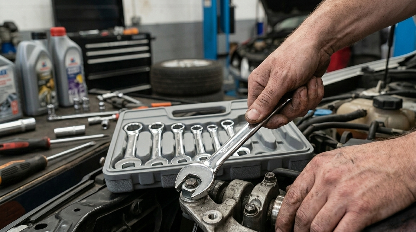 10 Piece Stubby Combination Spanner Set – 10 to 19mm, Drop Forged Carbon Steel, Fully Polished Chrome