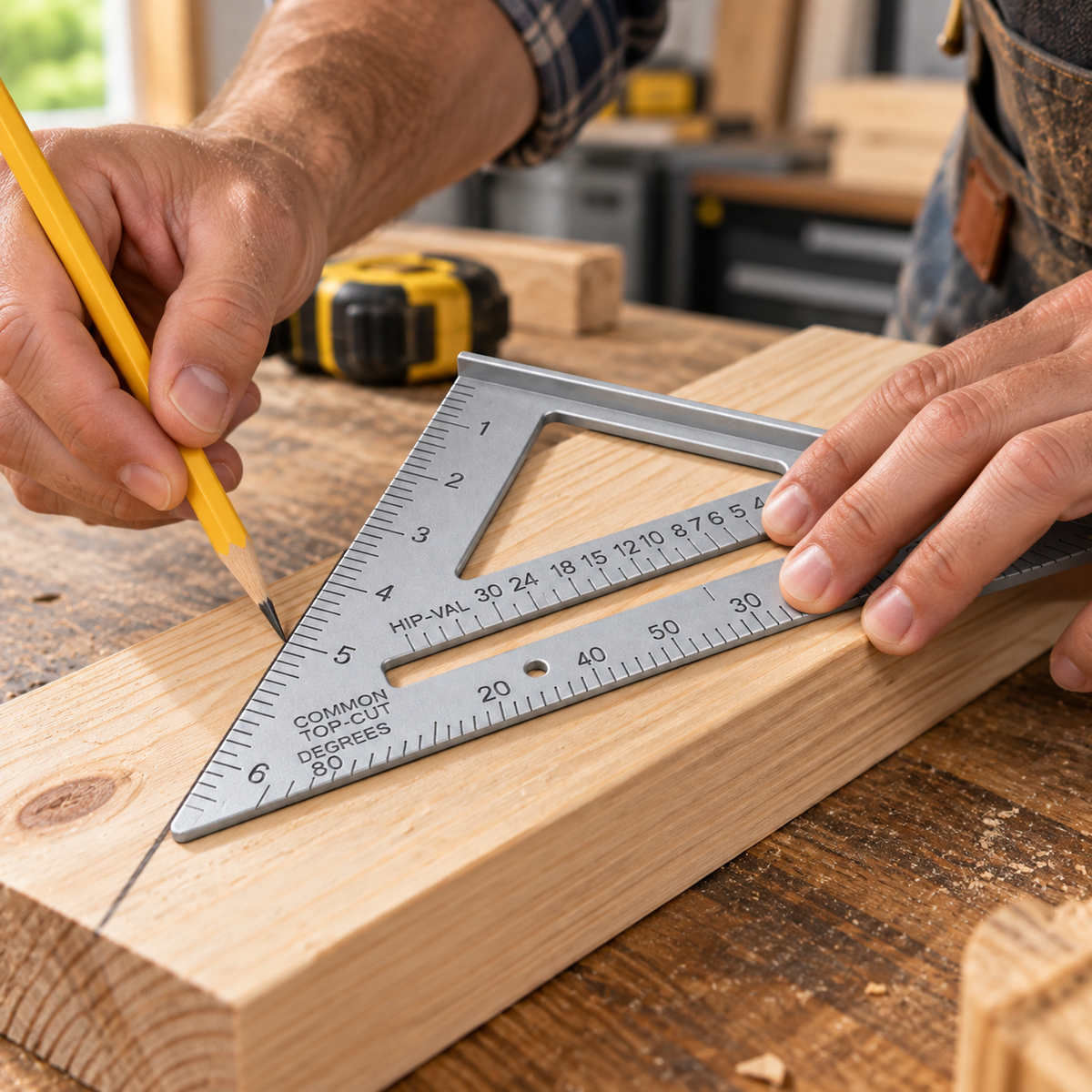 6" Aluminium Roofer's Square – Rafter Angle Tool