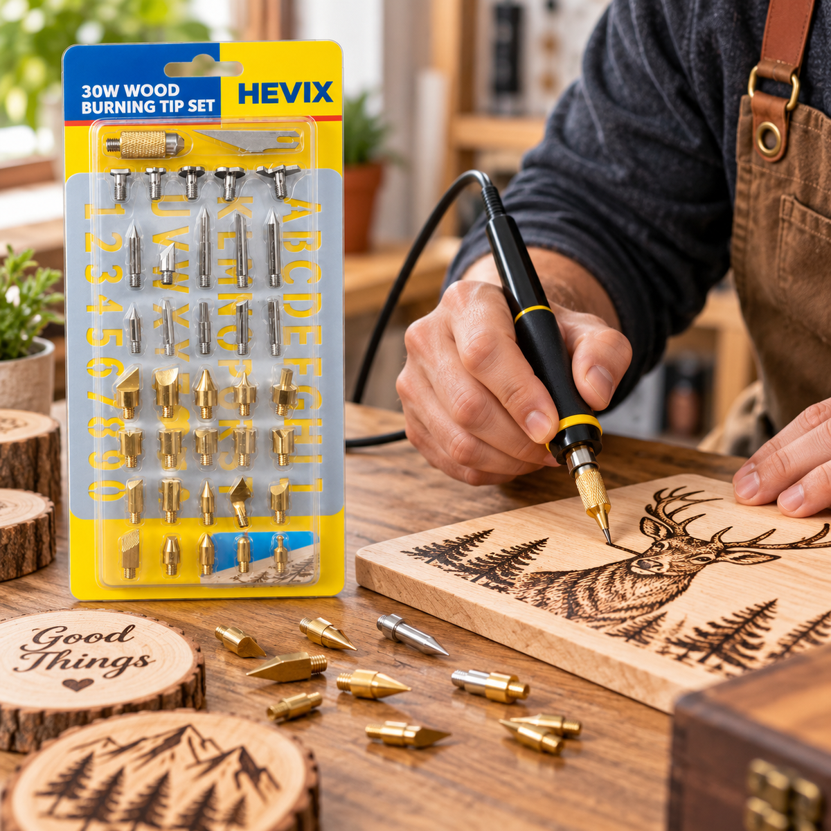 30W Wood Burning Set – Letters, Numbers & Tips