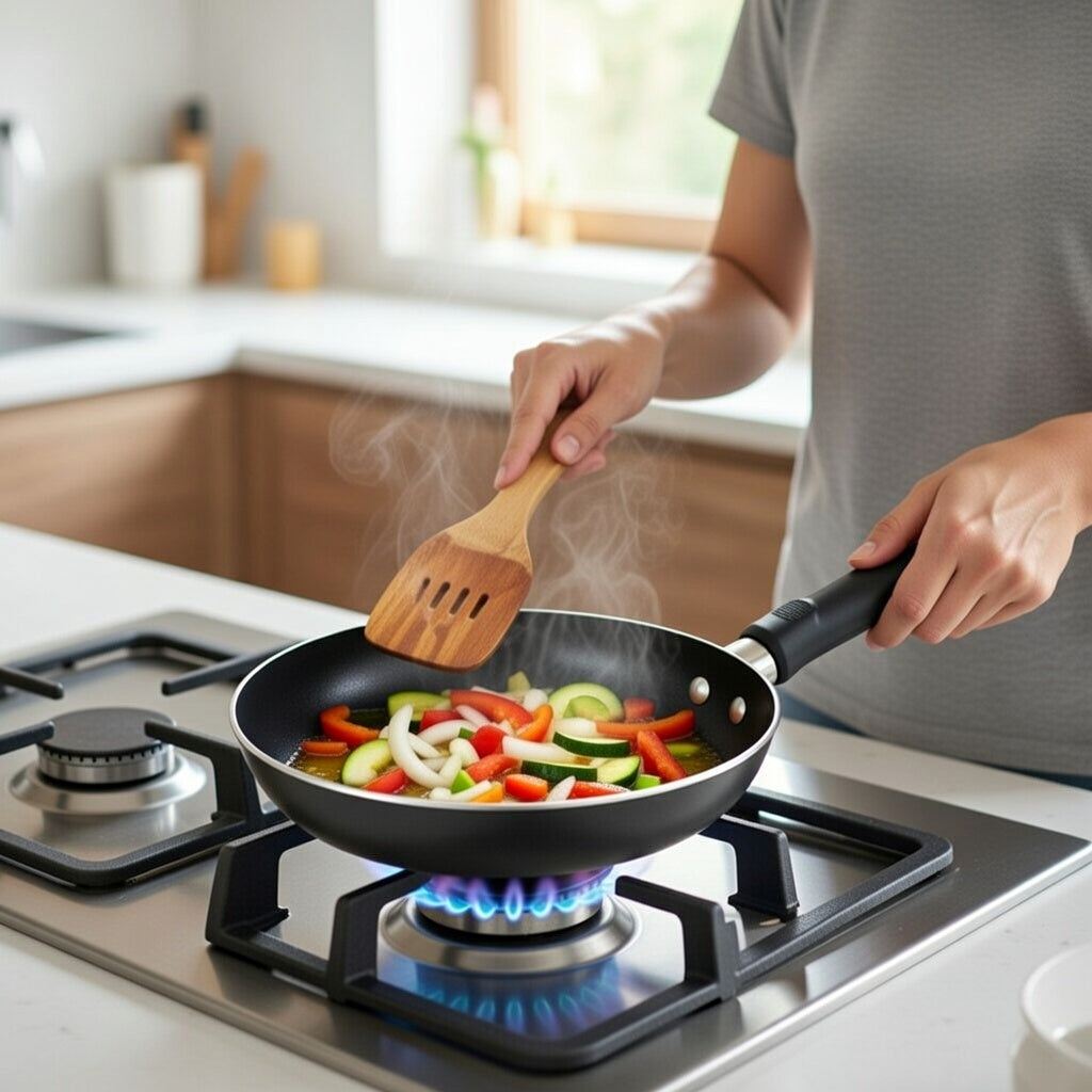 24cm Non-Stick Fry Pan with Stone Vein Coating