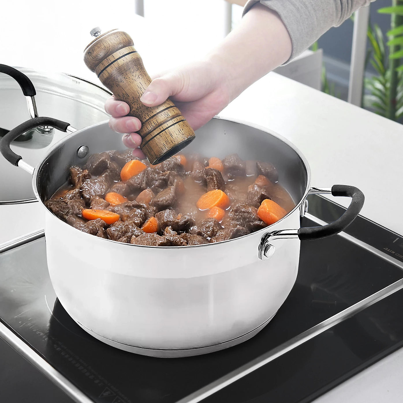 26cm Induction Base Saucepot with Glass Lid