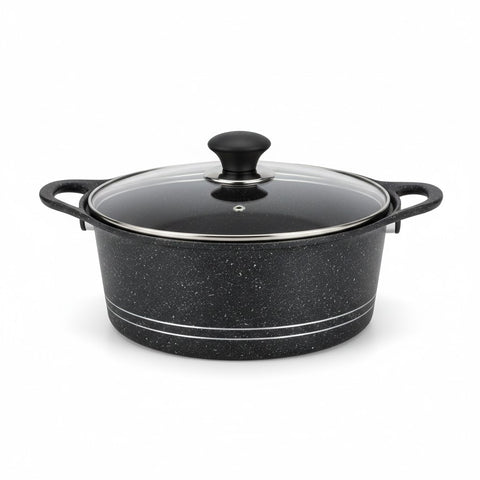 36cm 19L Die Cast Marble Coated Cooking Pot Induction Bottom