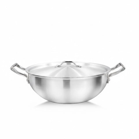 22cm Wok with Lid Single Piece for Stovetop Cooking