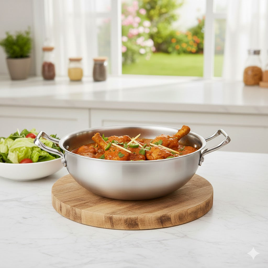 22cm Wok with Lid Single Piece for Stovetop Cooking
