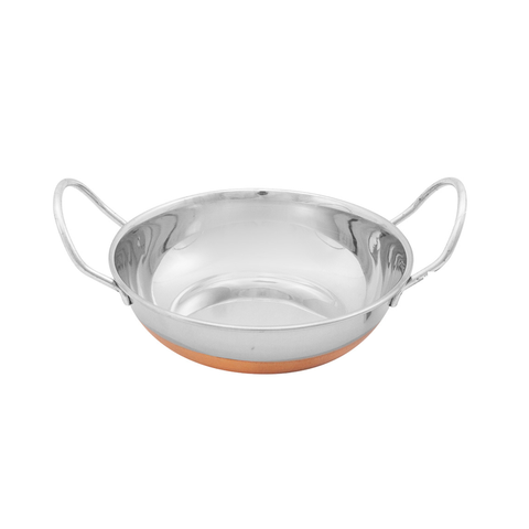 17cm Balti Dish with Copper Base for Even Heat Cooking