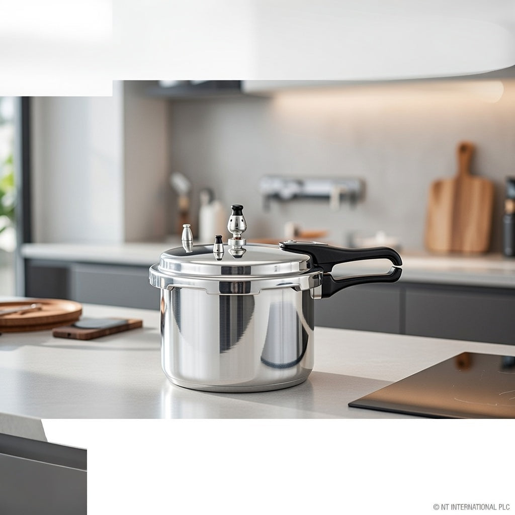 3L Heavy Duty Aluminium Pressure Cooker – Induction Base, Dual Bakelite Handles, Quick Release & Safety Valve for Fast, Safe Cooking