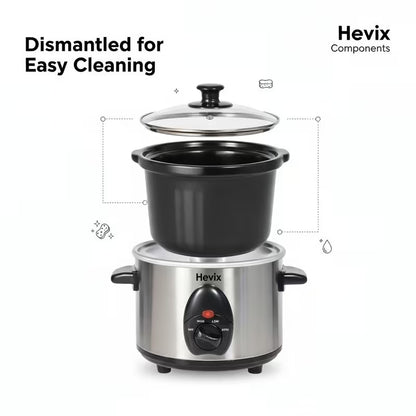 1.5L 120W Stainless Steel Slow Cooker for Easy Cooking