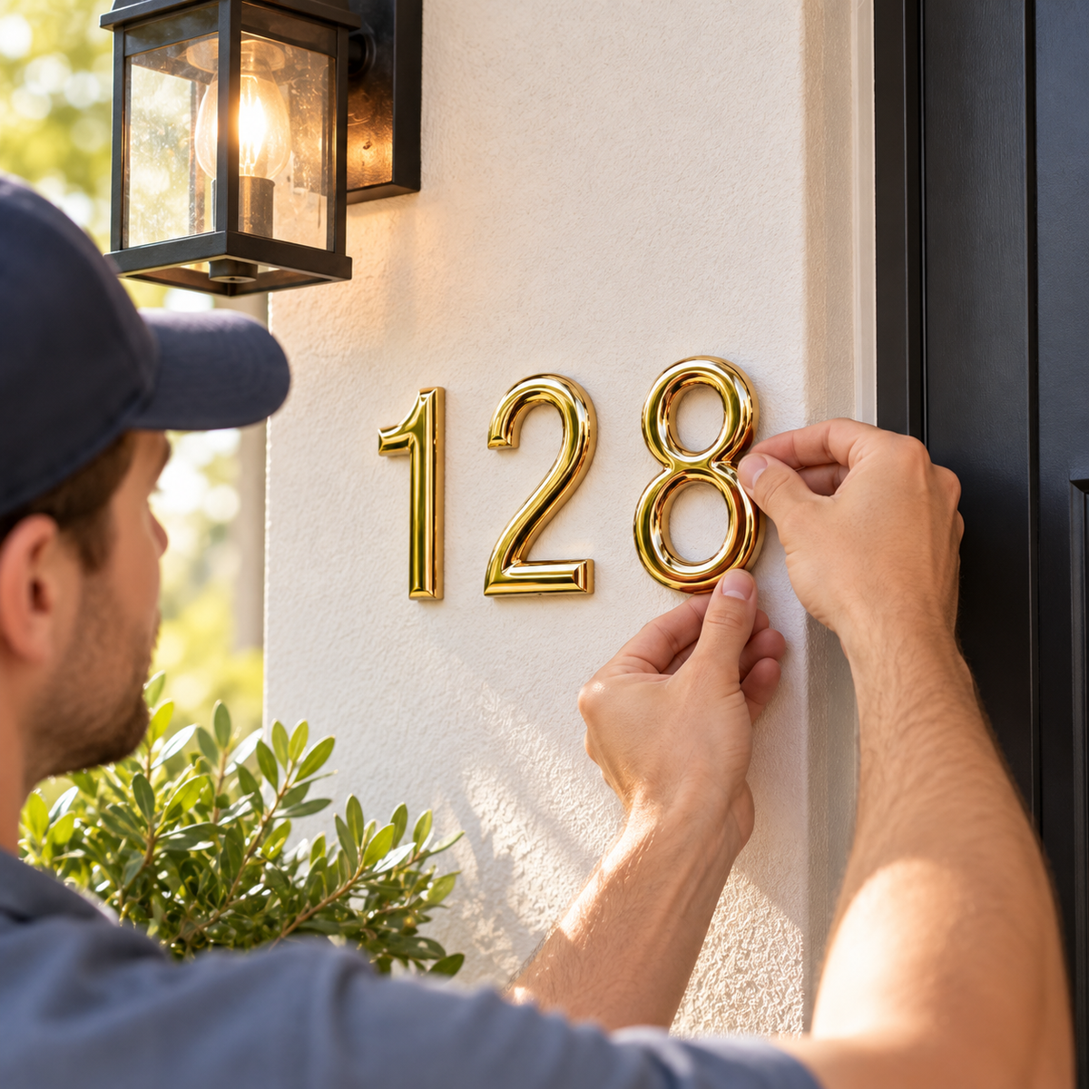 Gold-Tone Plastic Door Numbers