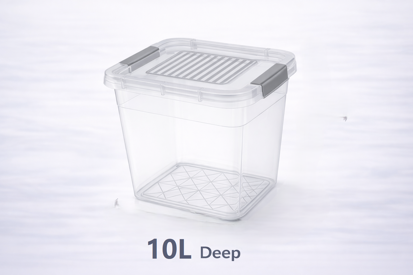 Clear Plastic Storage Box with Secure Clip Lid & Carry Handles – Stackable Home Organiser Container – Available in 5L, 10L & 15L