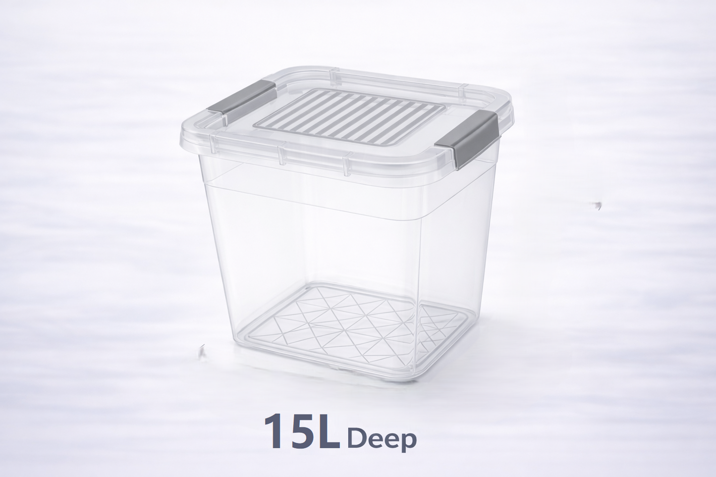 Clear Plastic Storage Box with Secure Clip Lid & Carry Handles – Stackable Home Organiser Container – Available in 5L, 10L & 15L