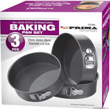 3 Piece Springform Baking Pan Set 22cm 24cm 26cm Boxed