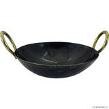 8 Inch Round Bottom Iron Kadahi with Two Handles