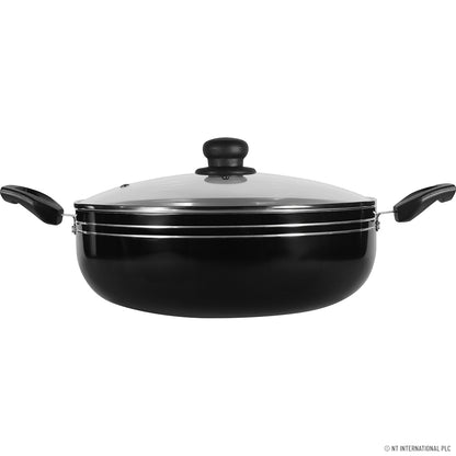 24cm Black Kadai Cooking Pan with Induction Bottom