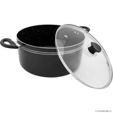 22cm Black Stockpot with Induction Bottom