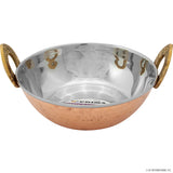 15cm Stainless Steel Balti Dish Kadai with Copper Base