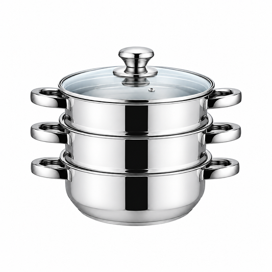 22cm Stainless Steel Steamer Set 3pcs