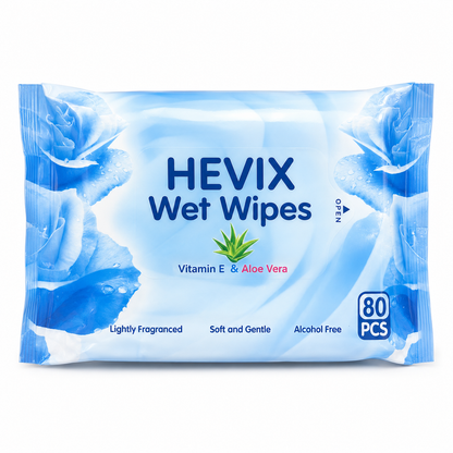 80 Soft Wet Wipes with Aloe Vera & Vitamin E | Alcohol-Free Lightly Fragranced Wipes