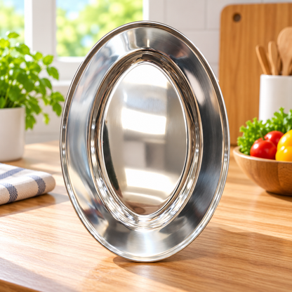 Stainless Steel Oval Plate – 20cm & 30cm Serving Tray