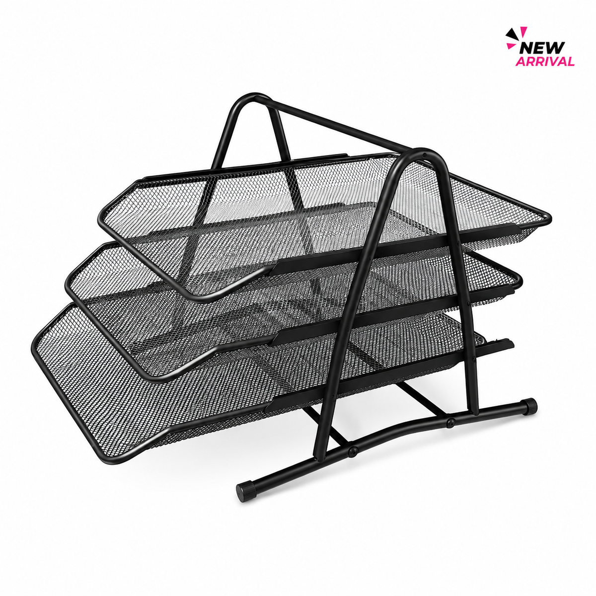 3-Tier Mesh Document Tray – Stackable Desktop Paper & File Organizer