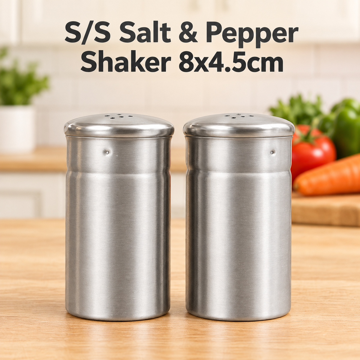 Stainless Steel Salt & Pepper Shaker Set – 2 Piece
