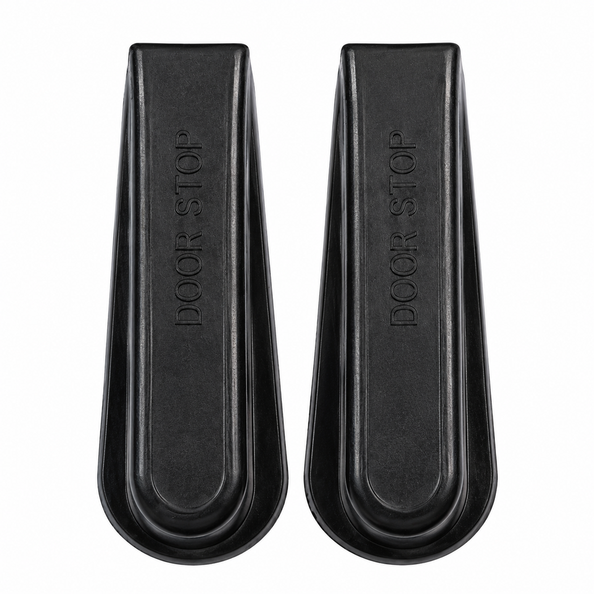 2PC Rubber Door Stopper Set – Black Non-Slip Door Wedges