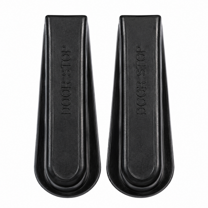 2PC Rubber Door Stopper Set – Black Non-Slip Door Wedges