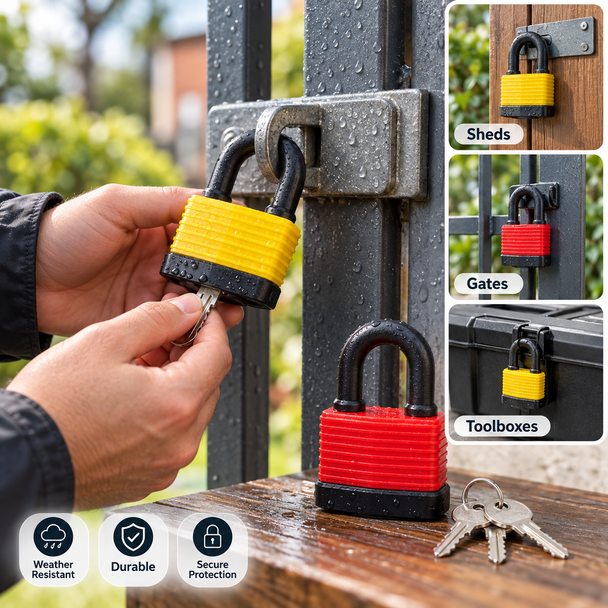 2-Piece 50mm Weatherproof Padlock Set