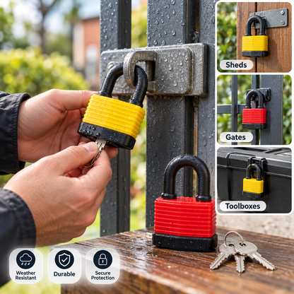 2-Piece 50mm Weatherproof Padlock Set