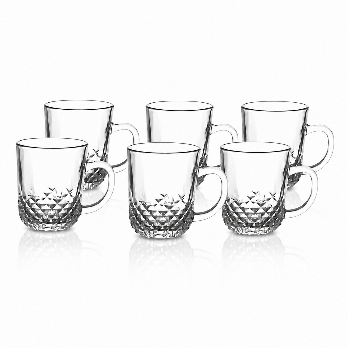 Concord Crystal Series 240ml Glass Mugs – 6 Pcs