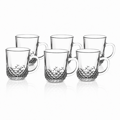 Concord Crystal Series 240ml Glass Mugs – 6 Pcs