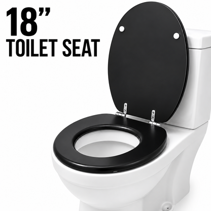 18 Inch Black MDF Toilet Seat