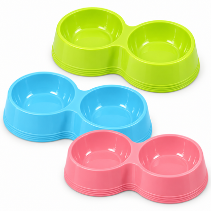 3 Pack Double Pet Bowls