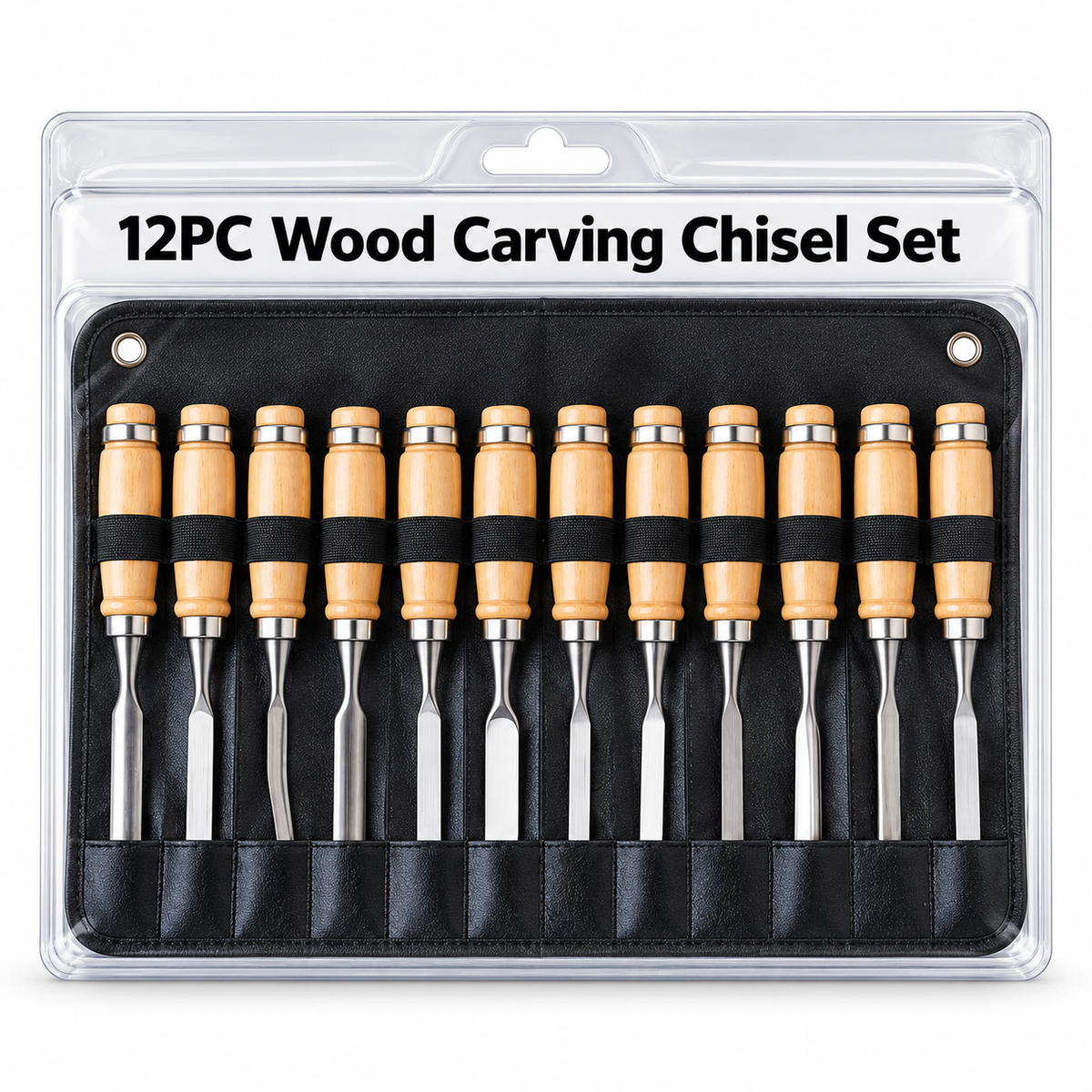 12Pc Wood Carving Chisel Set Carbon Steel