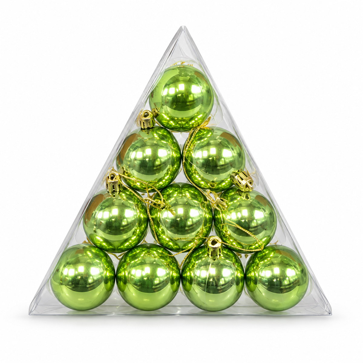 Green Christmas Ball Ornaments Set – Shiny Metallic Baubles