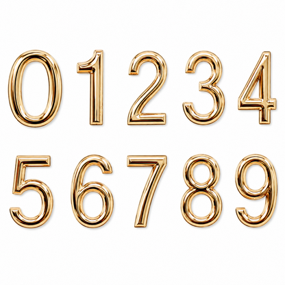 Gold-Tone Plastic Door Numbers